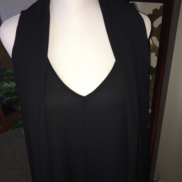 KAREN KANE NWT AUTHENTIC BLACK DRAPE FRONT SLEEVELESS BLOUSE - Picture 2 of 15